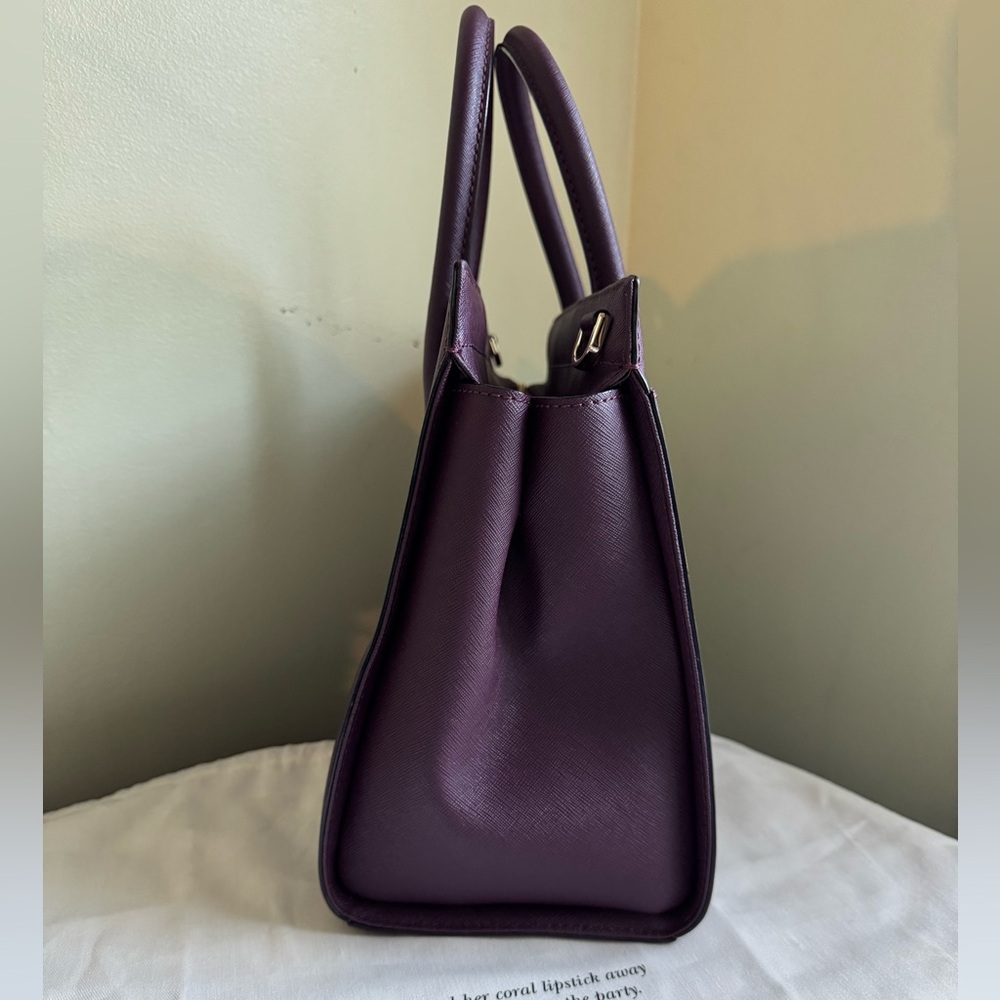 kate spade Plum Saffiano Leather Satchel - Picture 4 of 4